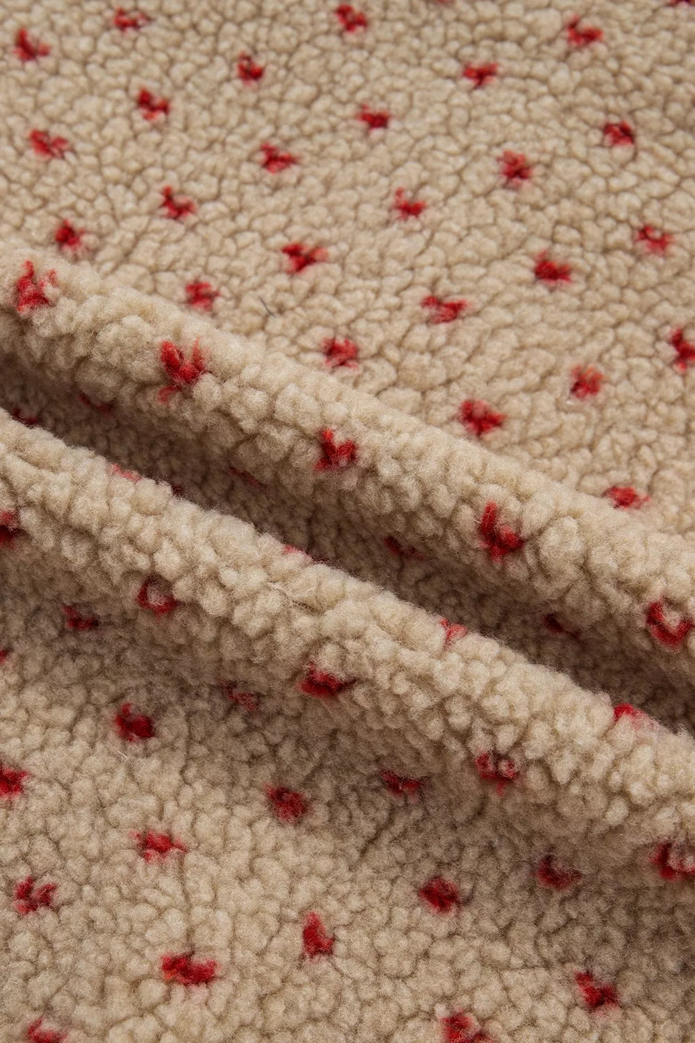 Fleece trui dames met hartjes - detailfoto