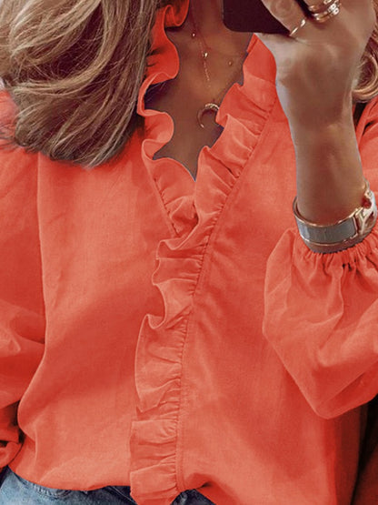 Blouse dames met ruche - detailfoto