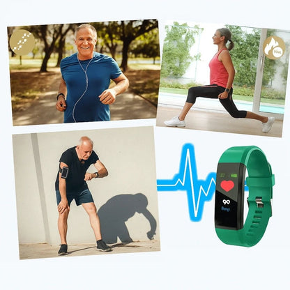 Activity tracker met hartslagmeter, gedragen tijdens het sporten