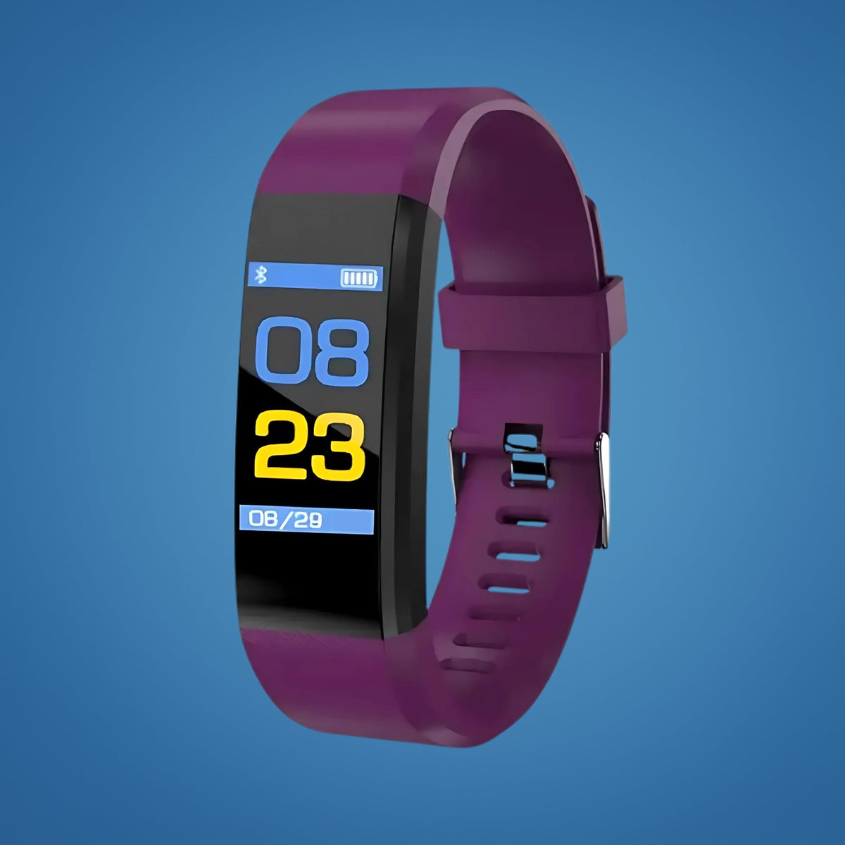 Activity tracker met kleurenscherm en paarse band
