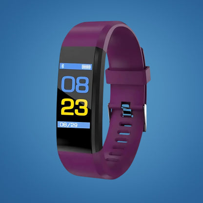 Activity tracker met kleurenscherm en paarse band
