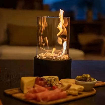 Tafelhaard bio-ethanol met glas – Sfeervolle vlammen zonder rook