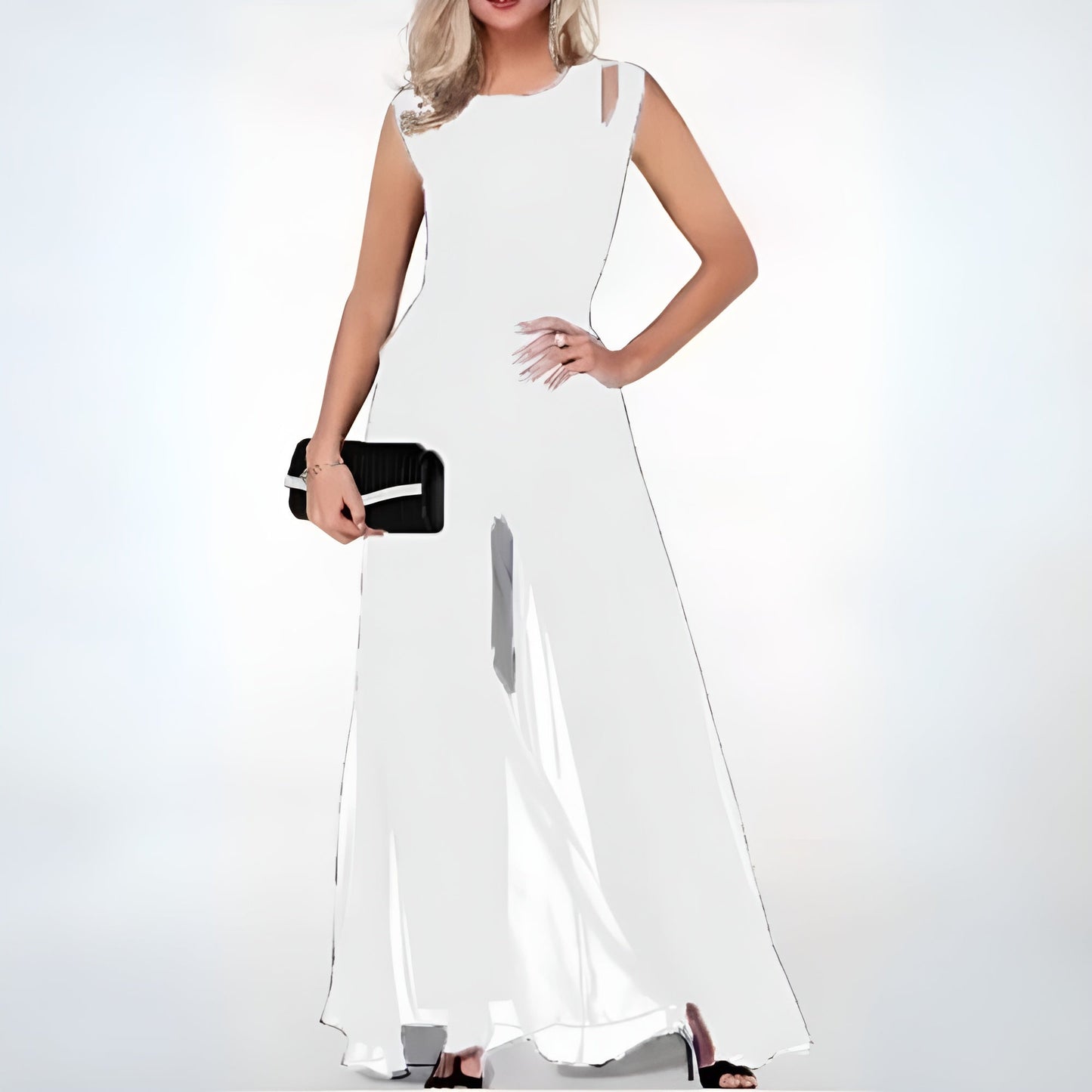 Sandra Jumpsuit - Chiffon - Mouwloos - Elegante Stijl voor Speciale Gelegenheden