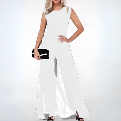 Sandra Jumpsuit - Chiffon - Mouwloos - Elegante Stijl voor Speciale Gelegenheden