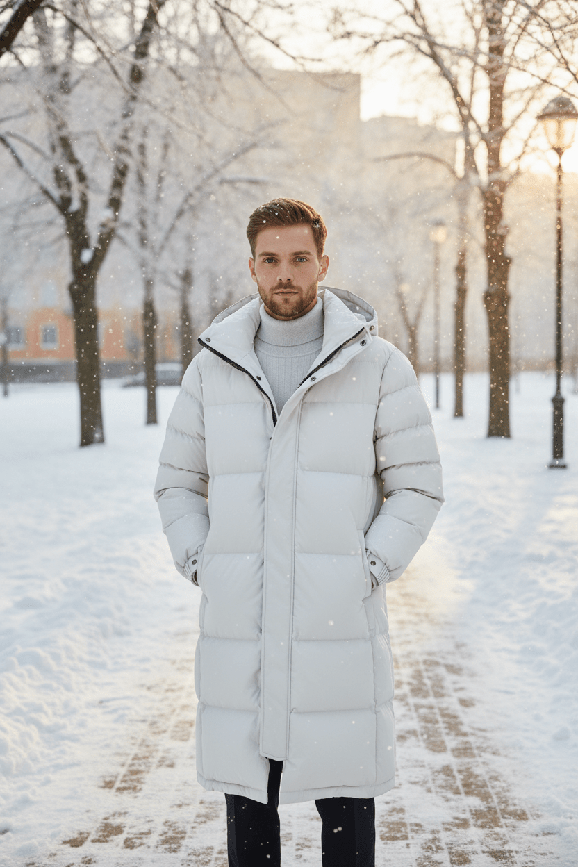 Trenchcoat heren met capuchon geïsoleerd