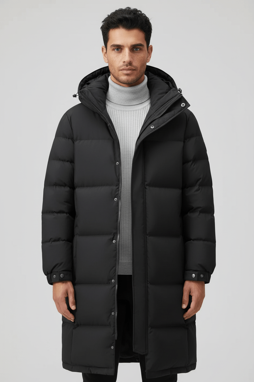 Trenchcoat heren met capuchon geïsoleerd