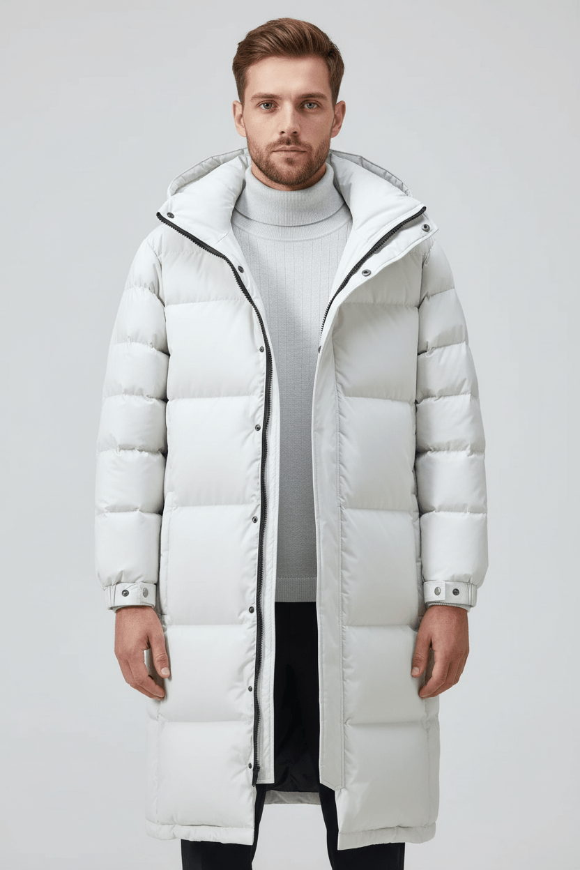 Trenchcoat heren met capuchon geïsoleerd