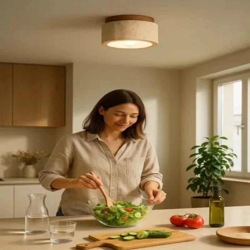 HushLamp houten plafondlamp warmwit licht energiezuinig design