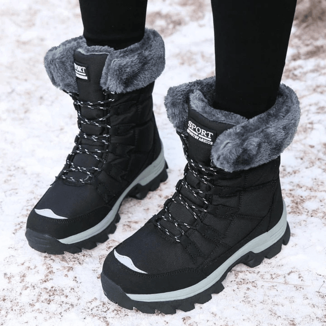 Warme waterdichte winterlaarzen dames - comfortabele gevoerde laarzen met antislip zool