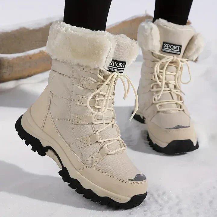 Warme waterdichte winterlaarzen dames - comfortabele gevoerde laarzen met antislip zool