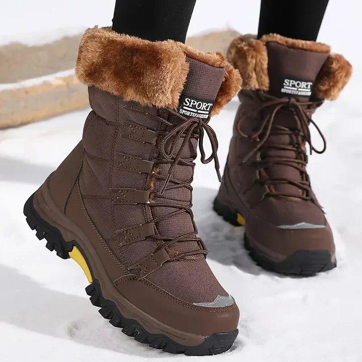Warme waterdichte winterlaarzen dames - comfortabele gevoerde laarzen met antislip zool