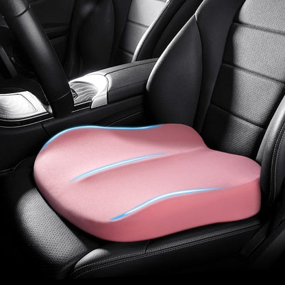 Autozitkussen van memory foam met verhoging op een autostoel - roze