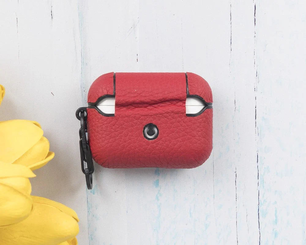 Meerdere kleuren leren hoesjes voor AirPods Pro naast elkaar