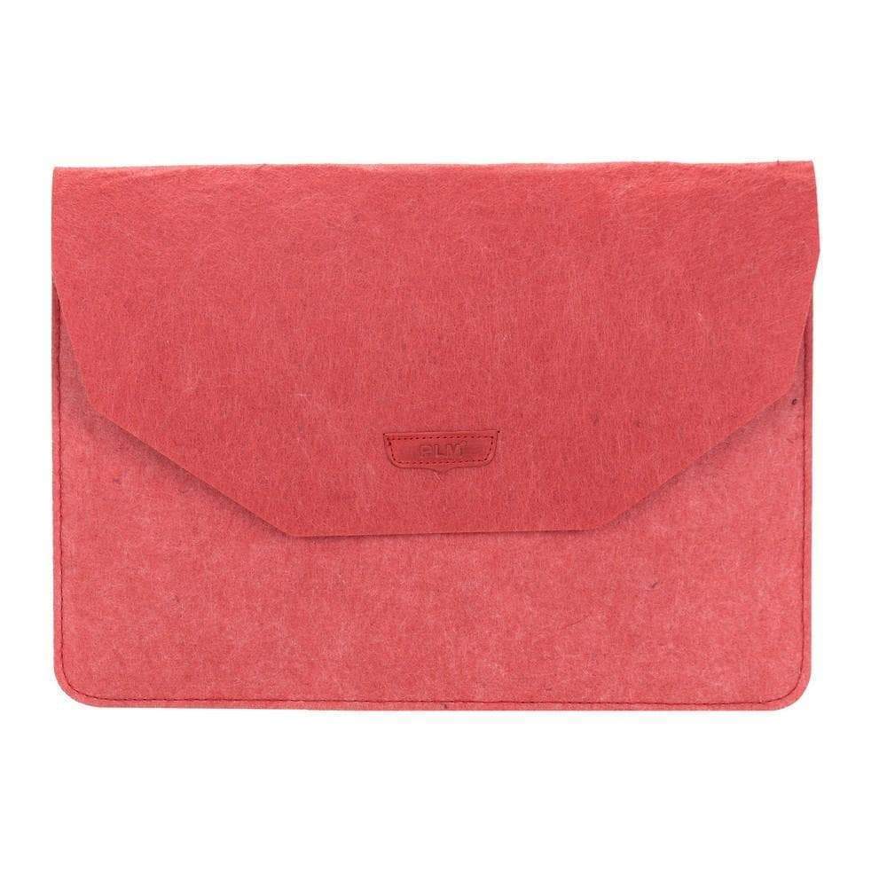 Vilten laptophoes 13 inch in grijs-beige, dichtgeklapt