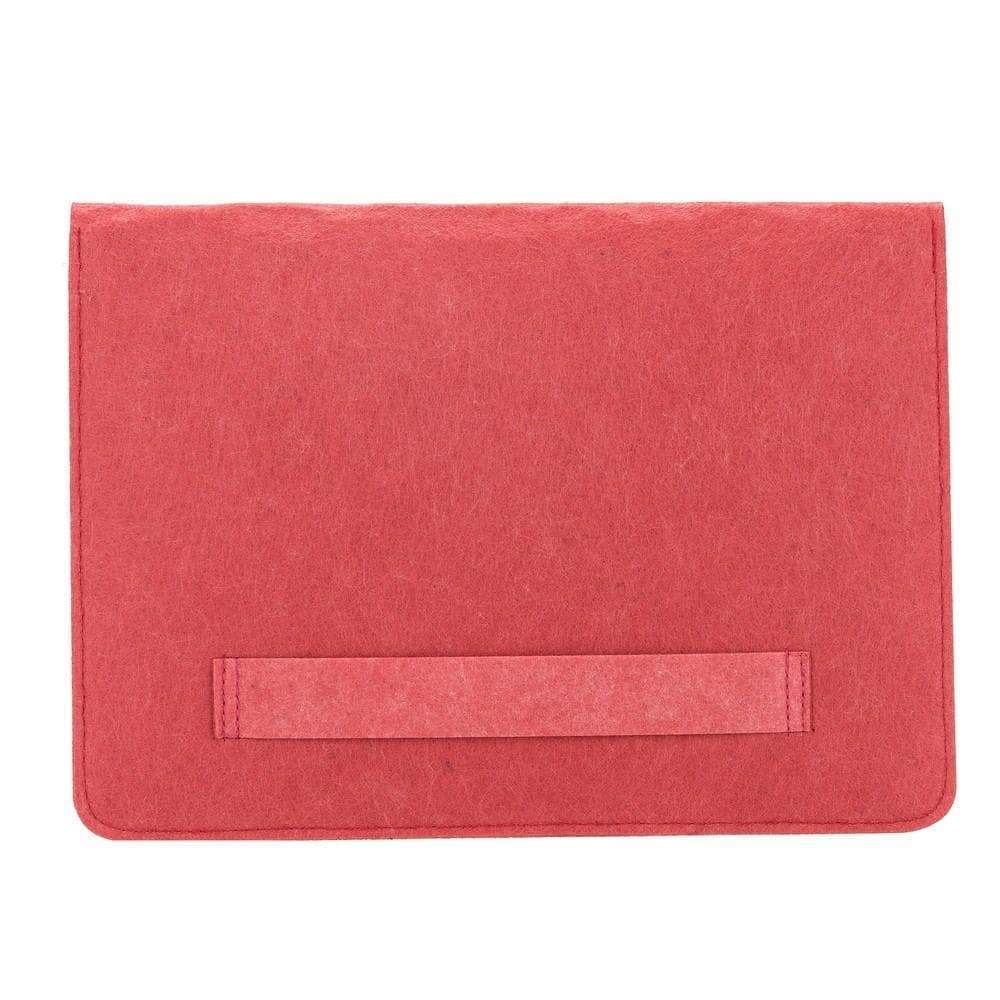 Vilten laptophoes 13 inch in grijs-beige, dichtgeklapt