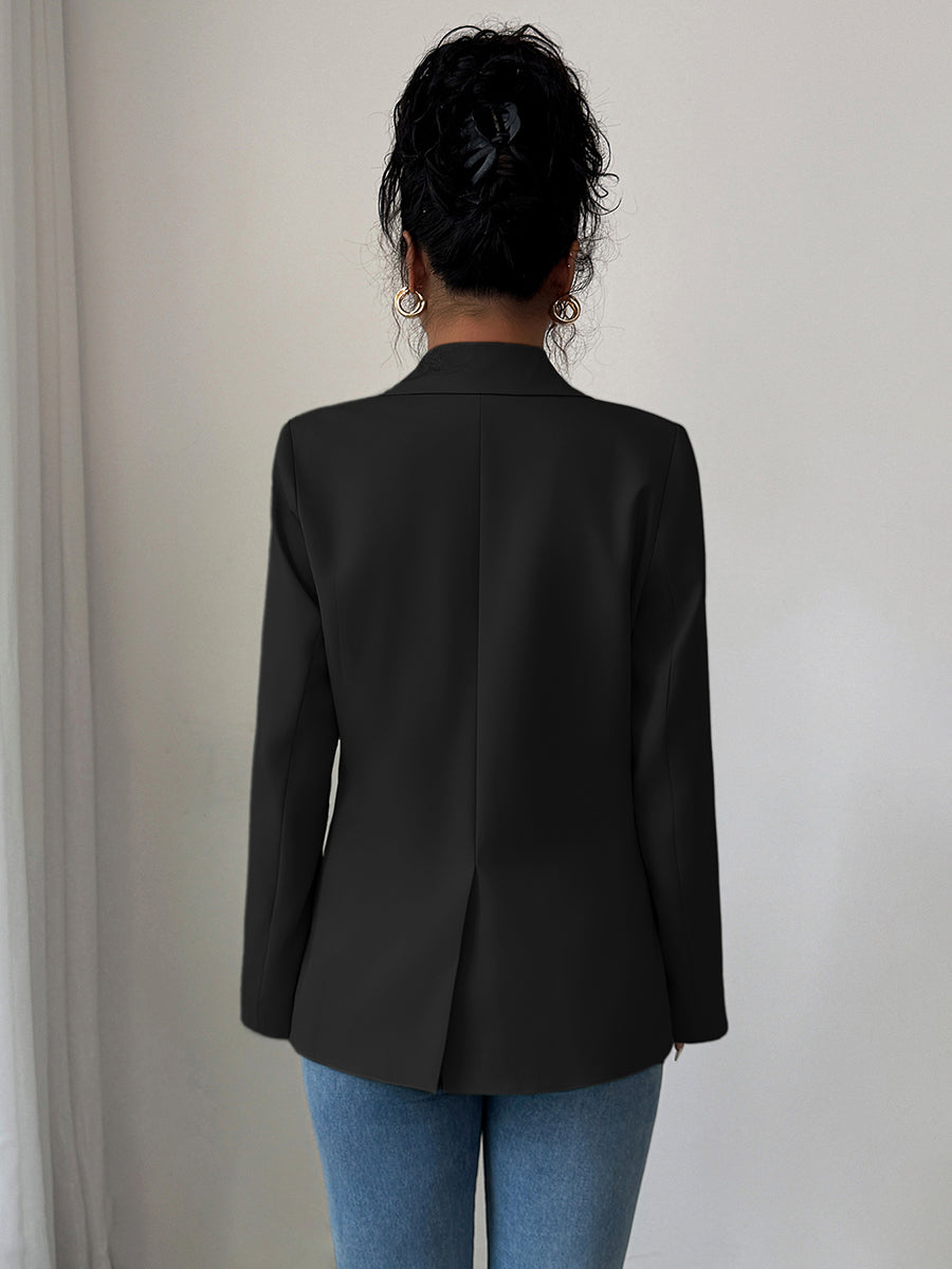 Ruimvallende blazer dames met revers en twee kleppenzakken