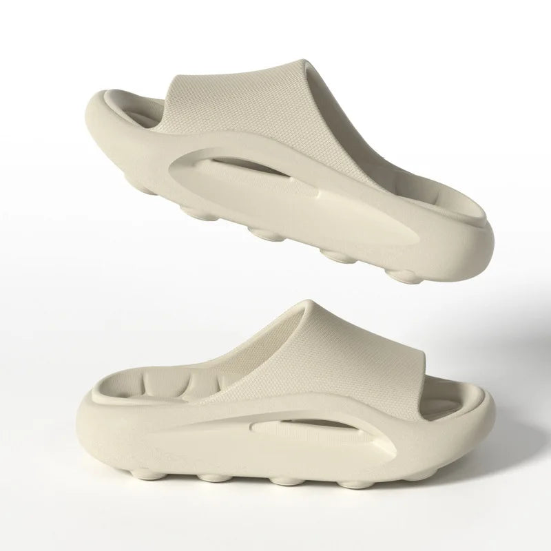 Badslippers van EVA met dikke zool, gevormd voetbed en brede band over de wreef - beeld 3