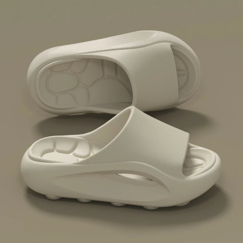 Badslippers van EVA met dikke zool, gevormd voetbed en brede band over de wreef - beeld 4