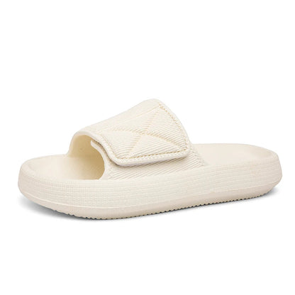 Badslippers met dikke EVA-zool en een brede band met klittenband