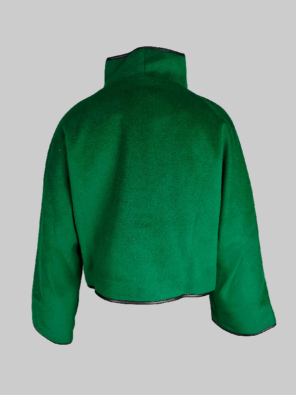 Cape jack dames cropped met hoge opstaande kraag