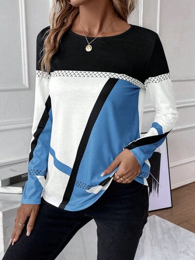 Shirt dames met kleurvlakken - detailfoto