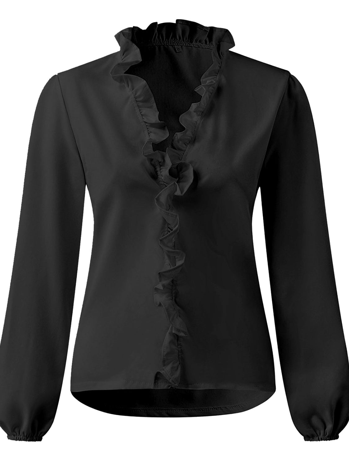 Blouse dames met ruche in Zwart