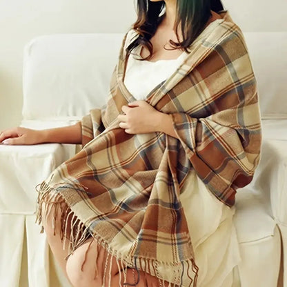 Kasjmier Sjaal – Zachte, Warme & Luxe Winteraccessoire met Tijdloos Ruitenpatroon