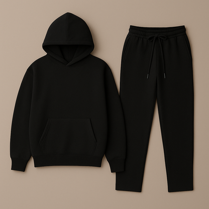 Oversized hoodie met joggingbroek in zwart katoen