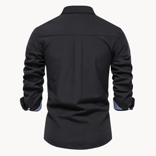 Button-down overhemd voor heren met contrasterende manchetten - beeld 2