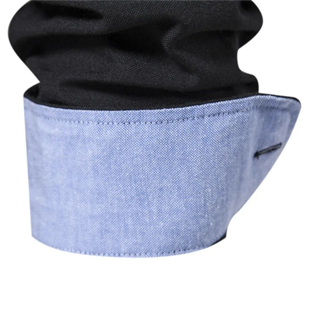Button-down overhemd voor heren met contrasterende manchetten - beeld 3