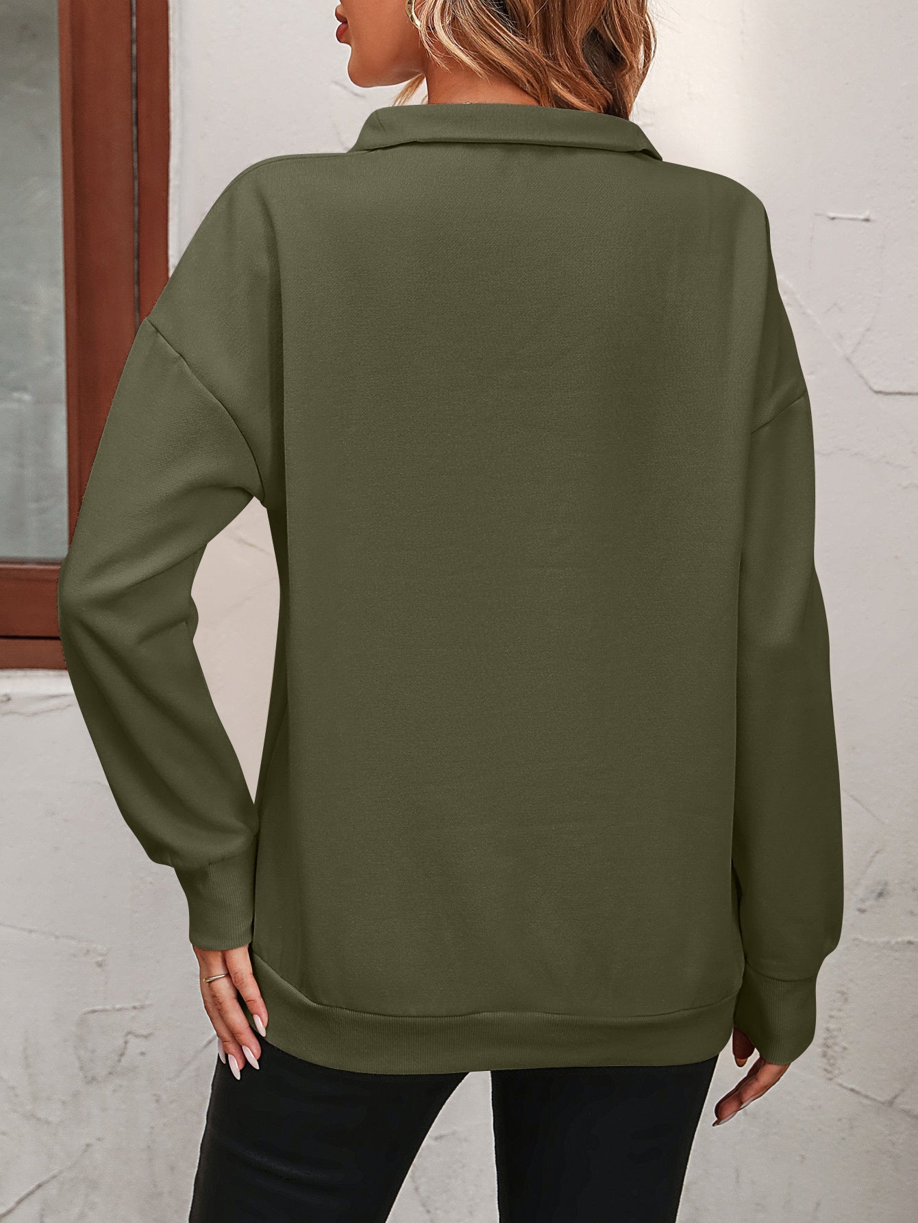 Sweater dames met halve rits - detailfoto