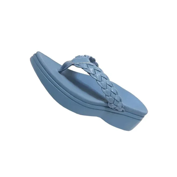 Teenslippers dames met voetboogondersteuning in blauw