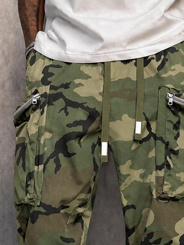 Camouflage cargobroek voor heren met ritszakken en trekkoord - beeld 5