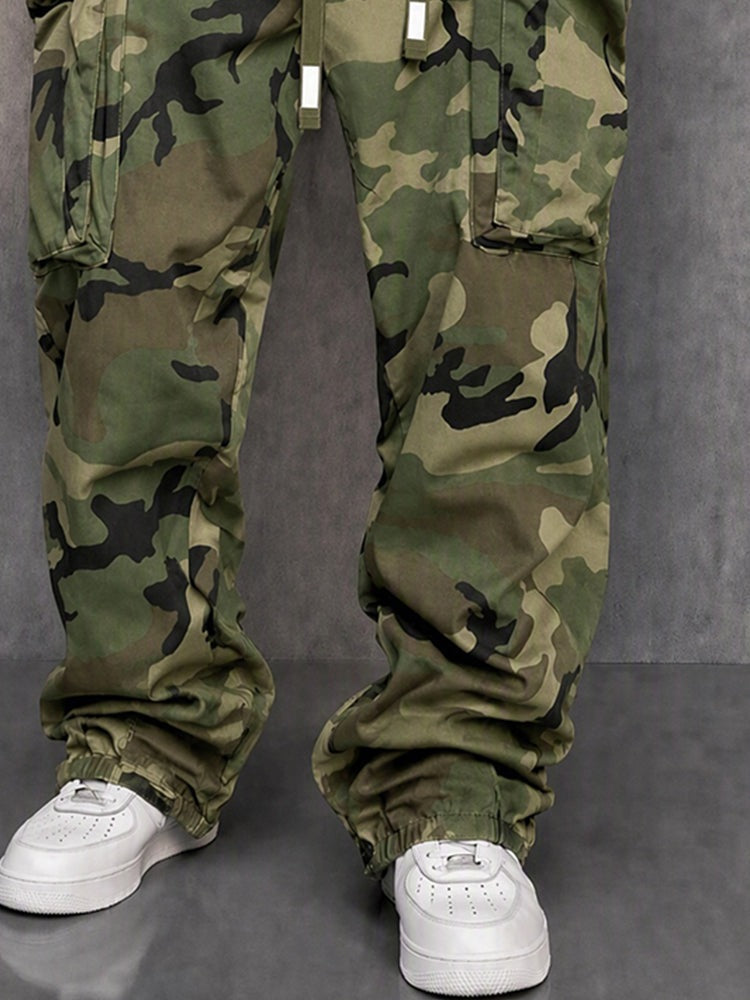 Camouflage cargobroek voor heren met ritszakken en trekkoord - beeld 6