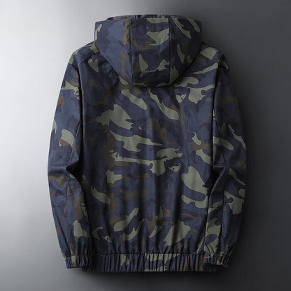 Camouflage herenjack met capuchon, rits en elastische boorden - beeld 4