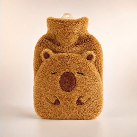 Capibara warmwaterkruik van 1 liter met pluchen hoes