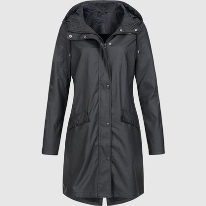 Dames Regenjas met Capuchon – Waterdicht Kniehoog Model voor Outdoor en Stad
