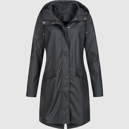 Dames Regenjas met Capuchon – Waterdicht Kniehoog Model voor Outdoor en Stad