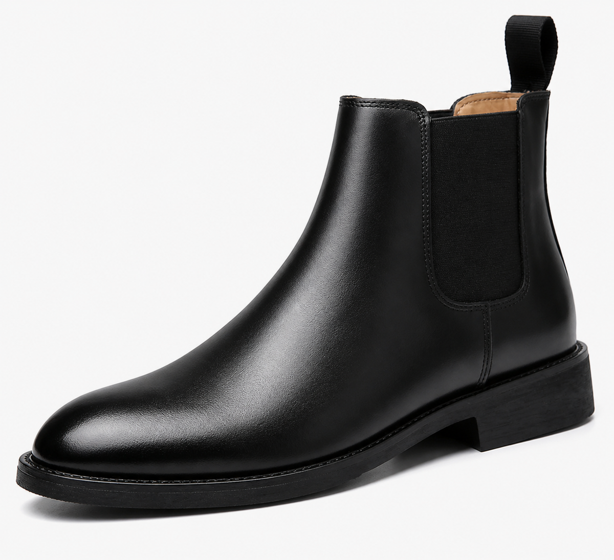 Chelsea boots heren in suède look met elastische zijstukken - glad zwart