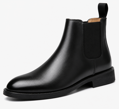 Chelsea boots heren in suède look met elastische zijstukken - glad zwart