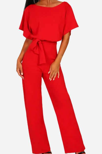 Dames Jumpsuit met Wijde Pijpen - Zwart - 95% Polyester 5% Spandex