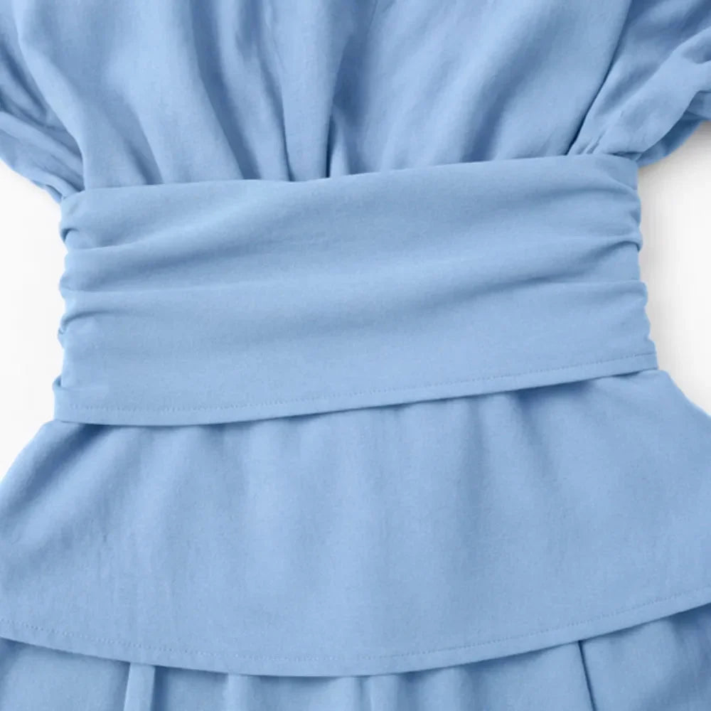 Tweedelige set dames met peplum top - detailfoto