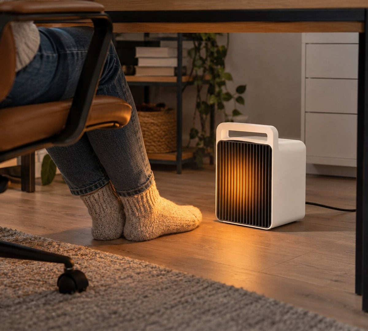 Compacte keramische kachel van 600 W met handvat - beeld 4