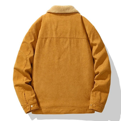 Corduroy herenjack met teddykraag, teddyvoering en borstzakken met drukknopen - beeld 5