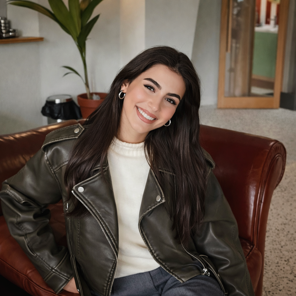 Cropped bikerjack voor dames in leerlook met schuine rits en ceintuur