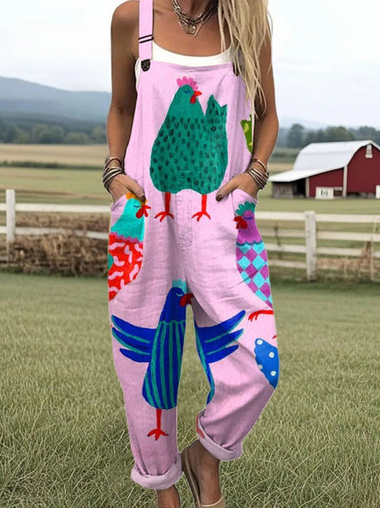 Kiptuinbroek – Speelse Boho Tuinbroek met Comfortabele Pasvorm & Unieke Print