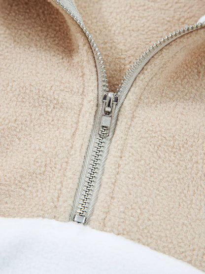 Fleece trui dames met halve rits - detailfoto