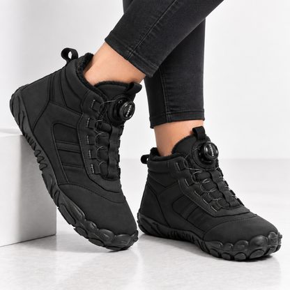 Unisex barefoot snowboots met draaisluiting en brede neus
