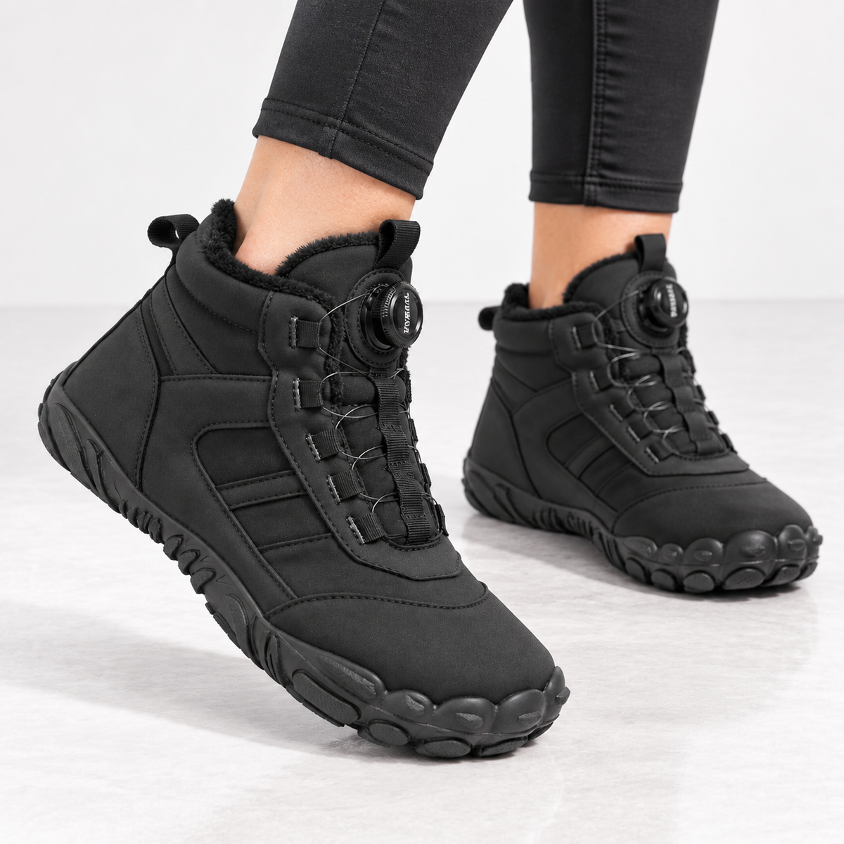 Unisex barefoot snowboots met draaisluiting en brede neus