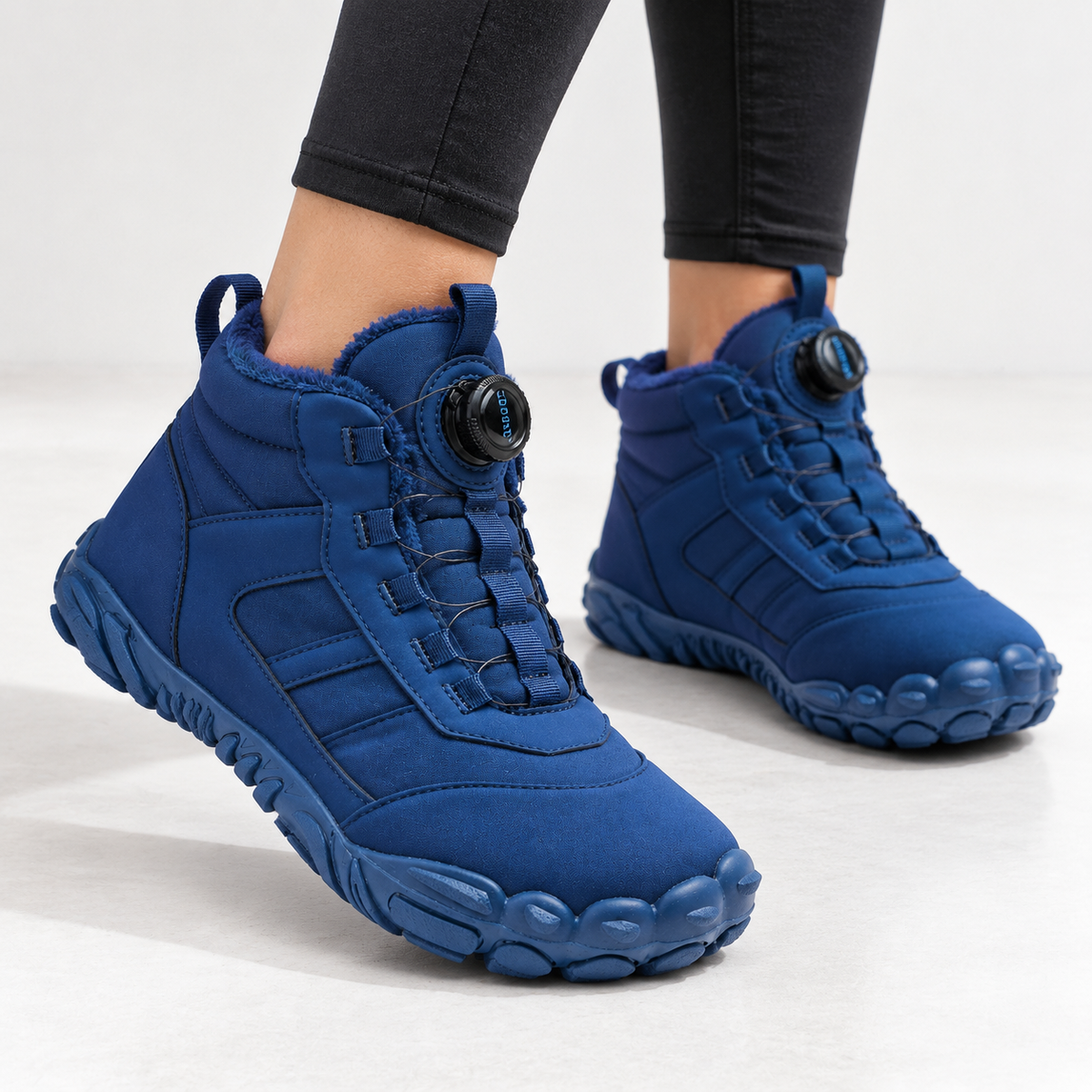Unisex barefoot snowboots met draaisluiting en brede neus